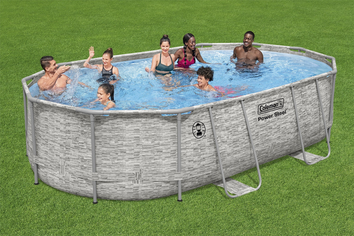 16 ft. x 10 ft. x 42 in. Oval Metal Frame Above Ground Pool Set I9167