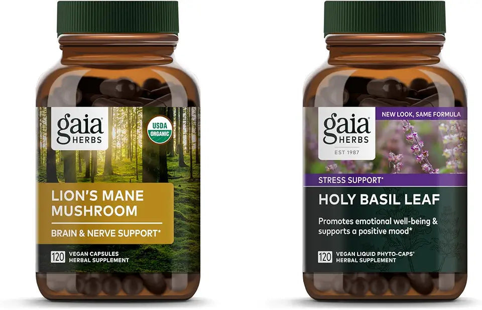 Lion’s Mane Mushroom & Holy Basil Leaf Vegan Liquid Phyto-Capsules C284
