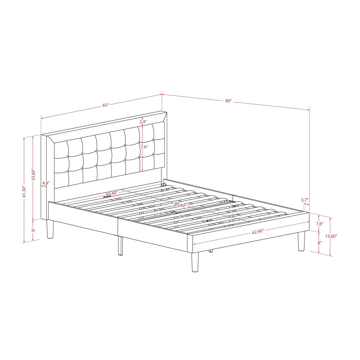 Denim Blue 3-piece Queen Wood Bedroom Set Y7716