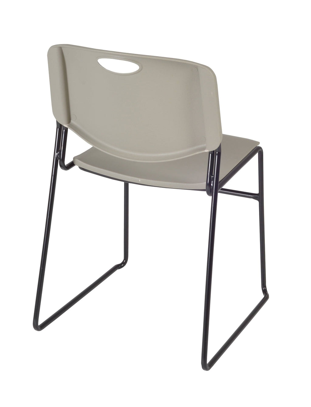 Maple Square Breakroom Table & 4 Grey Stack Chairs Z2255