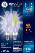 LED Decorative Light Bulbs 40 watts Eqv Candelabra Base 2pk L8955