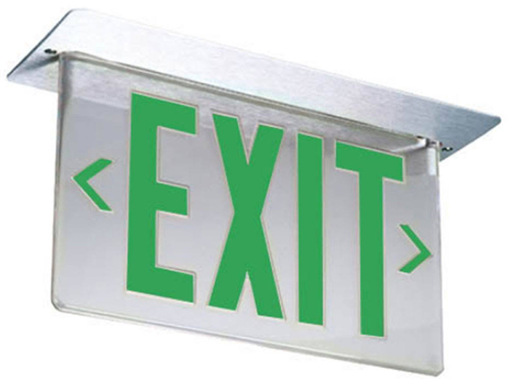Green Letter Double Face Exit Sign B421292