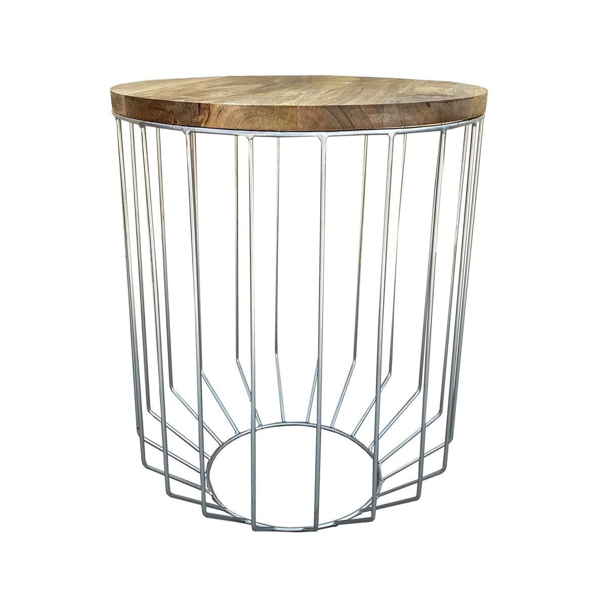25 Inch Mango Wood Round Side End Accent Table M79746
