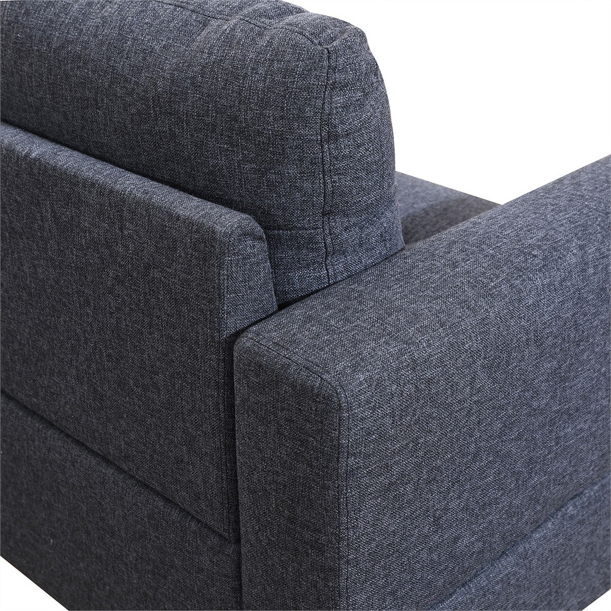 Black Grey Linen 2 Piece Sectional Sofa B53434