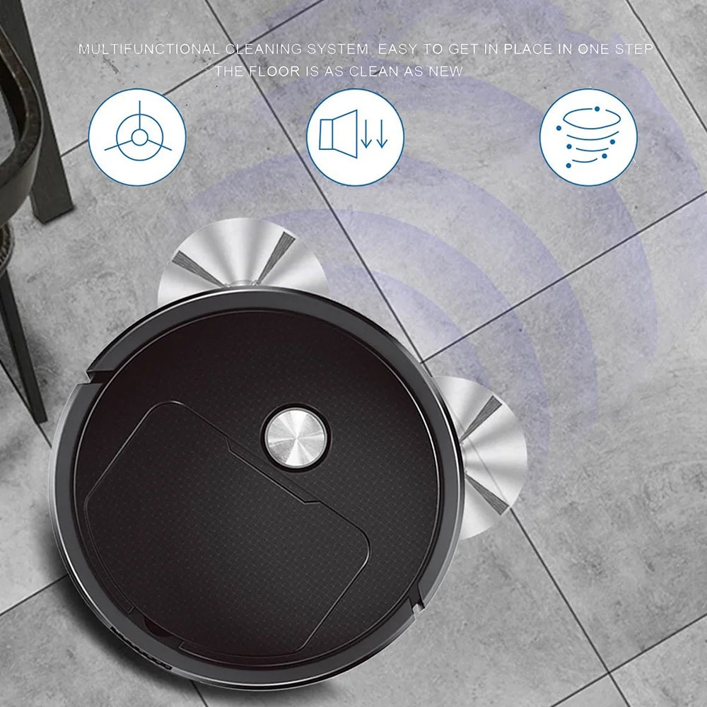 3 in 1 Black Robot Vacuum Cleaner U6612