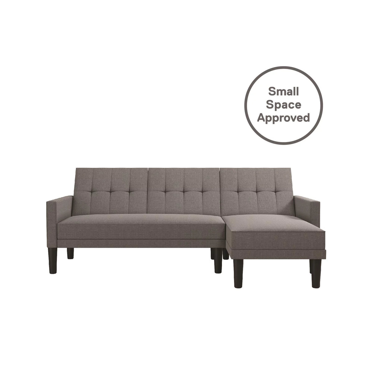 Grey Linen Sectional Sofa Futon O304067