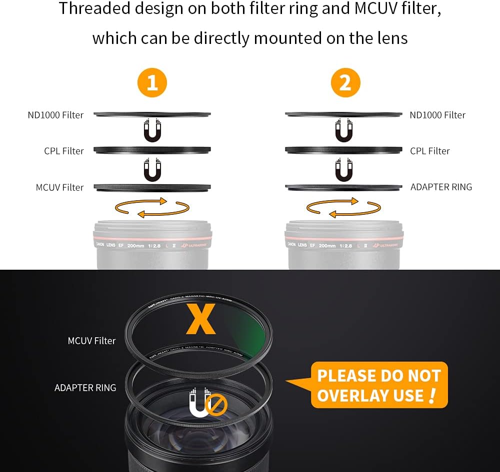 82mm Magnetic Lens Filter Kit with 4 in 1 Filter Pouch O619