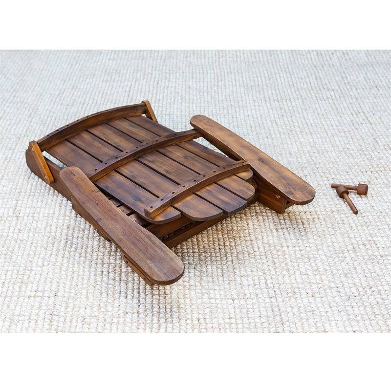 2 Piece Acacia Adirondack Chair Patio Set Dark Brown D985970