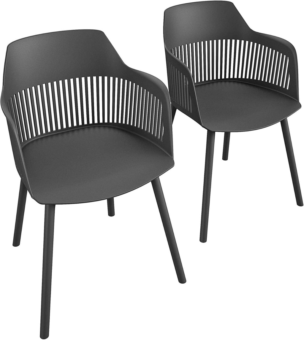 Black Resin Dining Chairs 2-Pack G8509