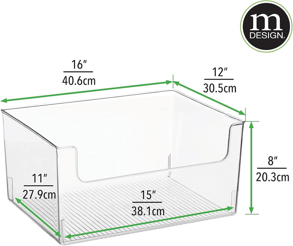 Clear 8 Pack Plastic Open Front Storage Organizer Bin S595242