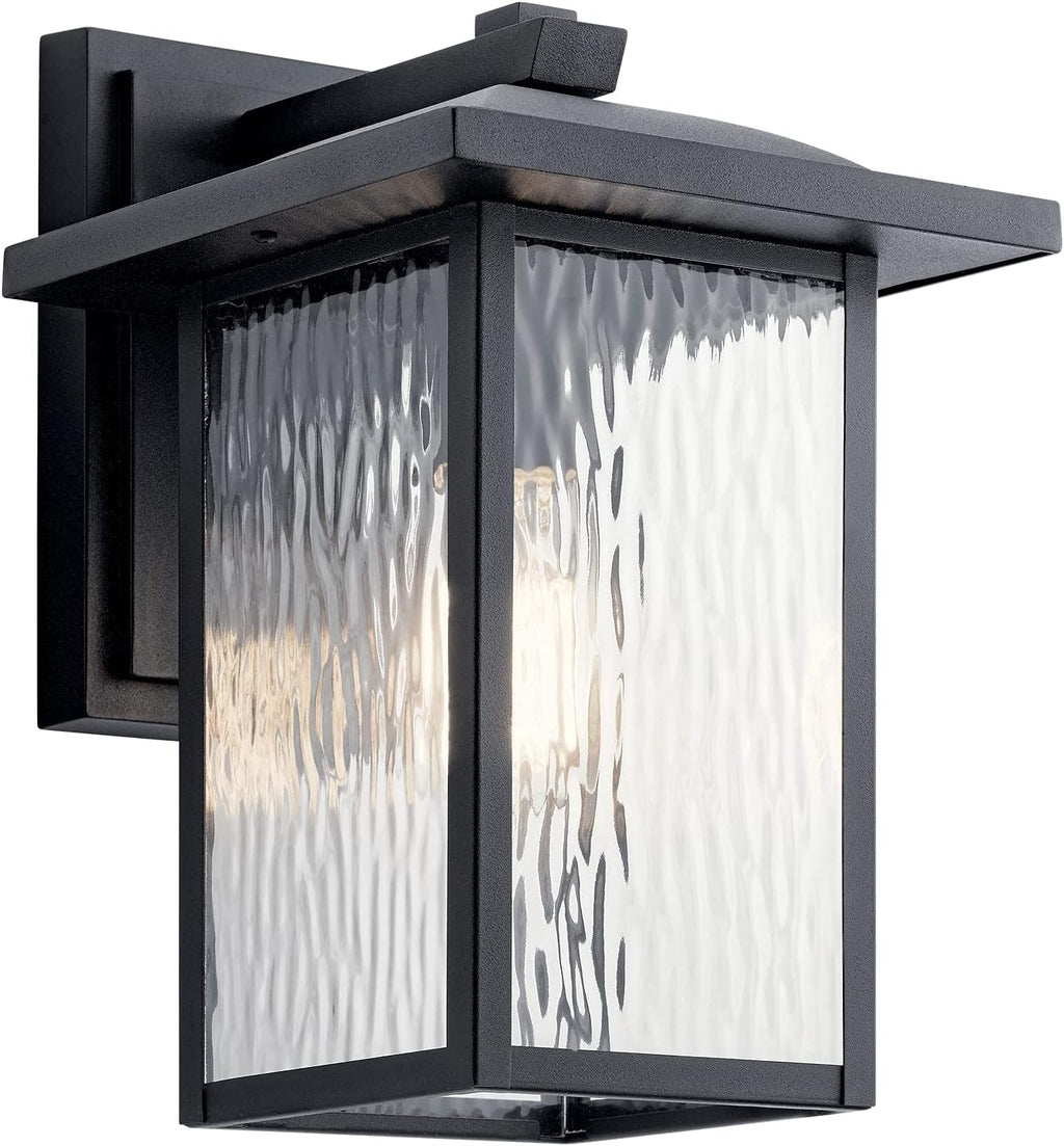 1 Light Textured Black Outdoor Wall Light R487