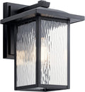 1 Light Textured Black Outdoor Wall Light R487