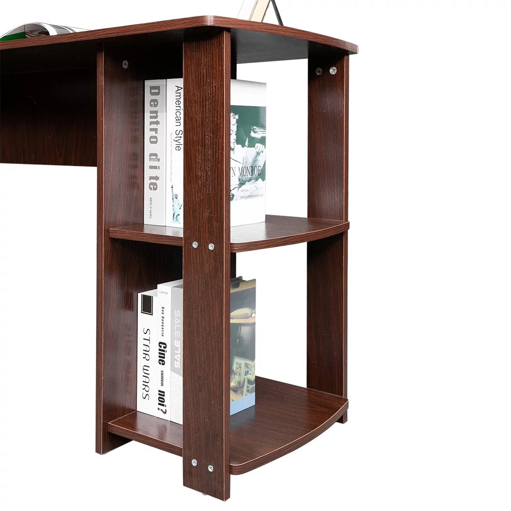 L-Shaped Computer Desk with Storage Shelves A9113
