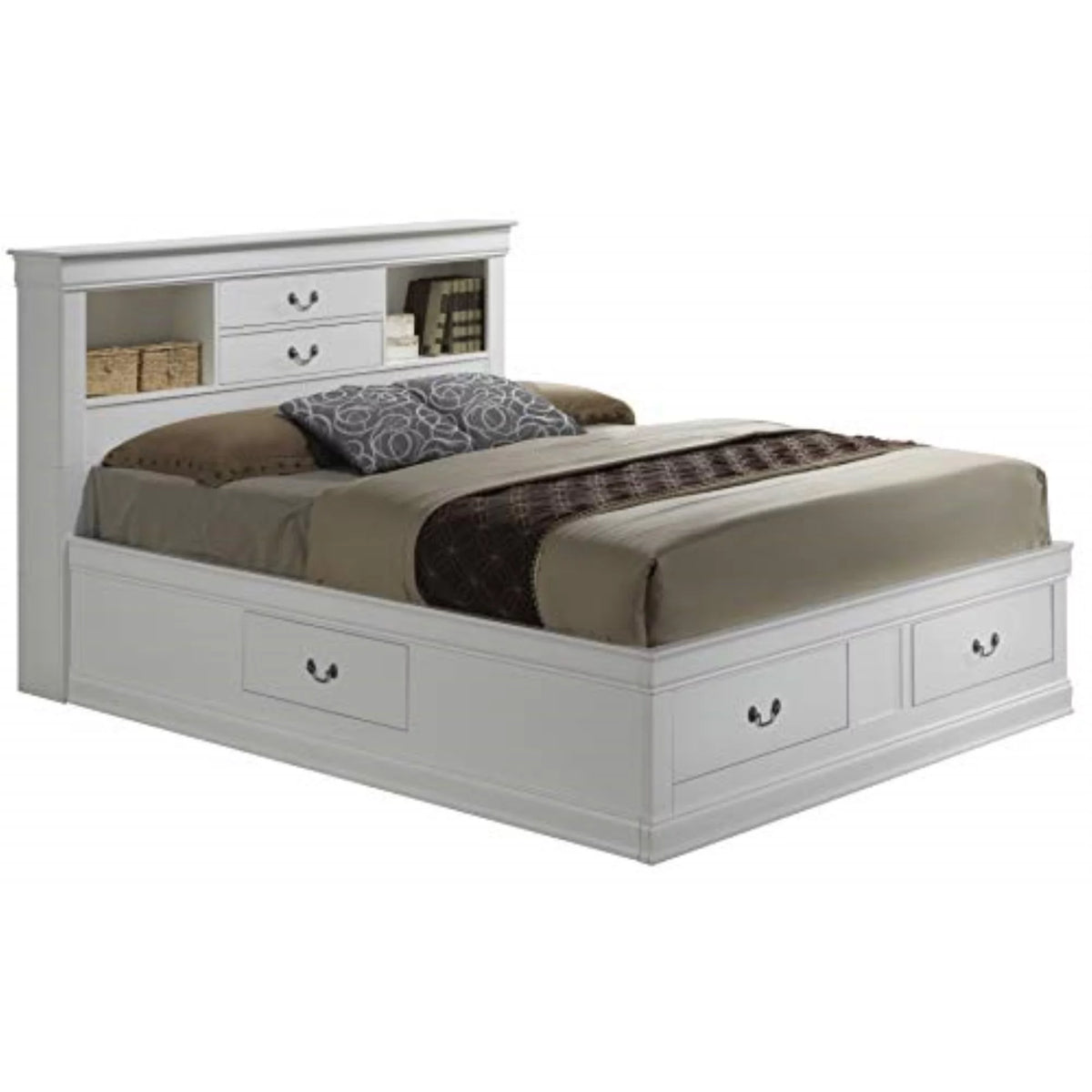 White Queen Storage Bed L625