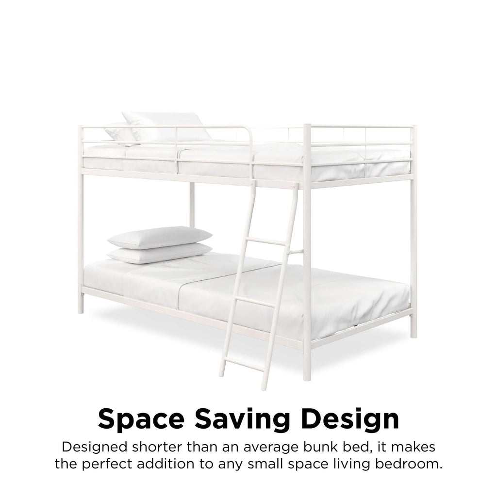 Black Twin-over-Twin Low Profile Bunk Bed R402