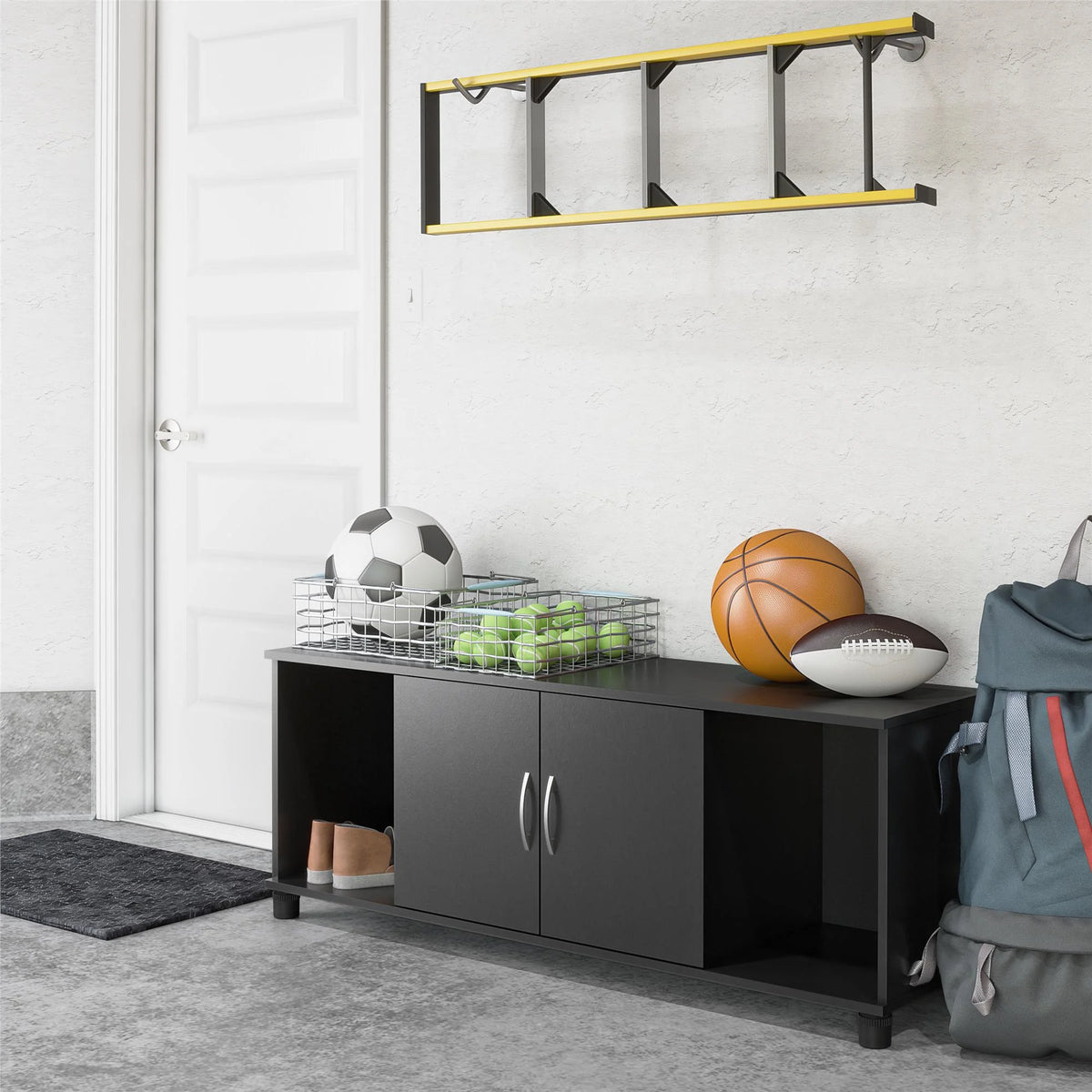 Black Shoe Storage Bench E277367