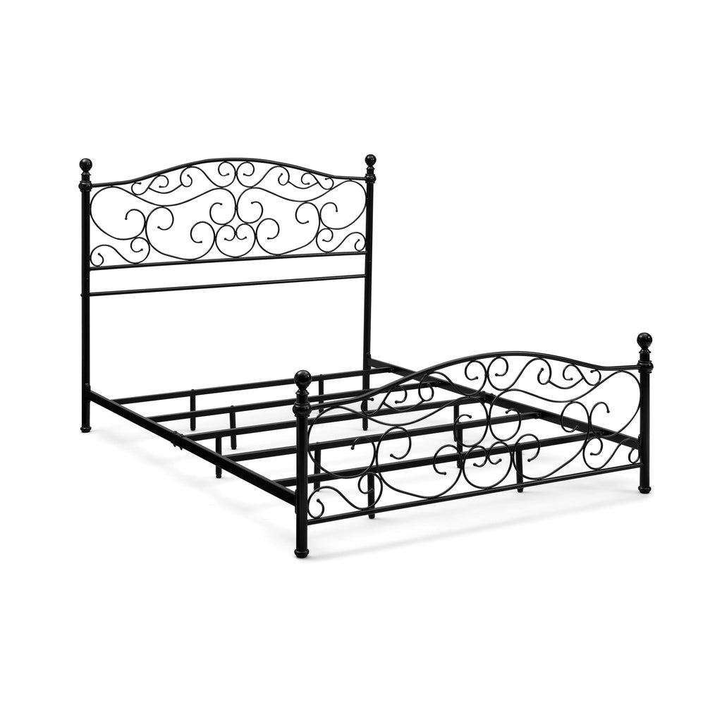 Black King Metal Bed-In-A-Box U7887