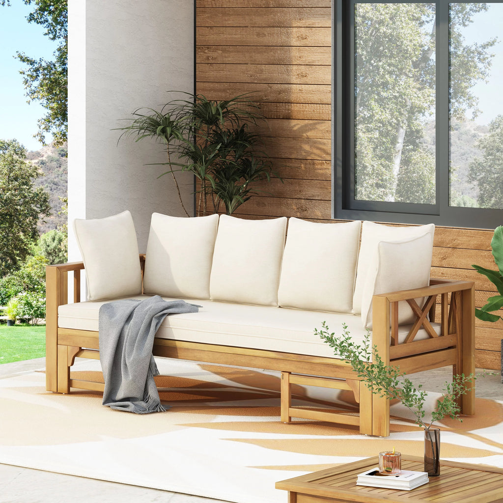 Extendable Acacia Wood Daybed Sofa J518885