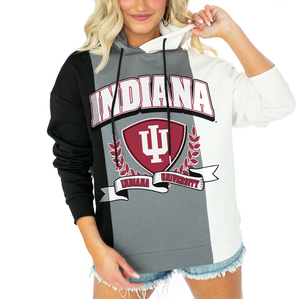Black Color Block Pullover Hoodie X847