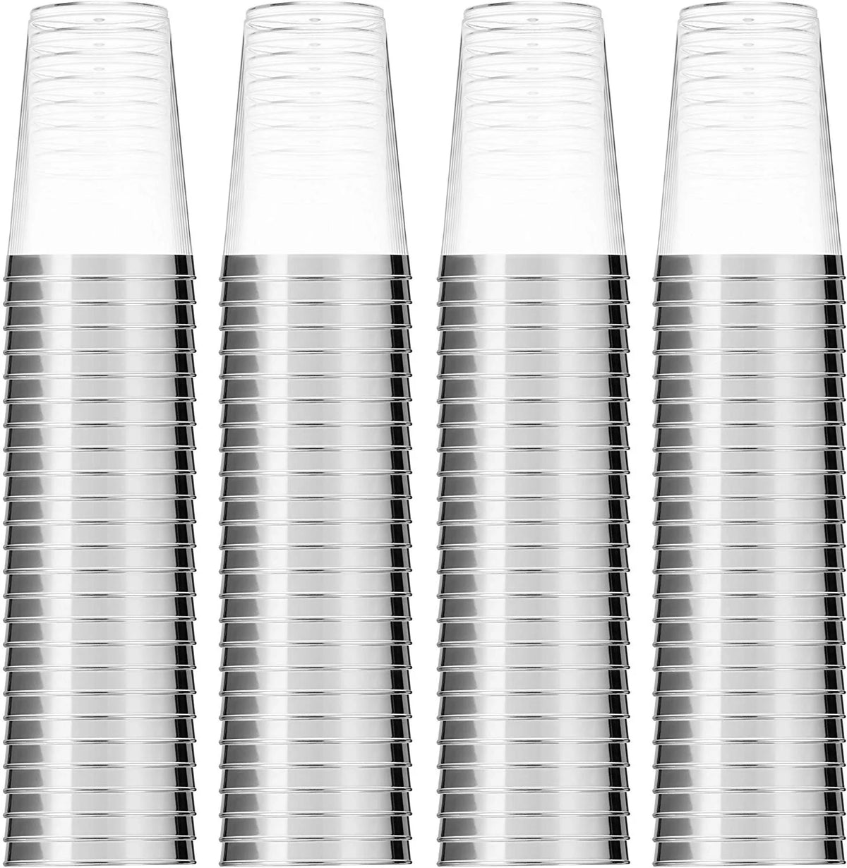 100 Silver Plastic Cups 14 Oz K34775