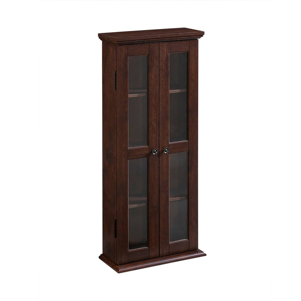 41x22 Wood Media Storage Tower Cabinet Brown A3853