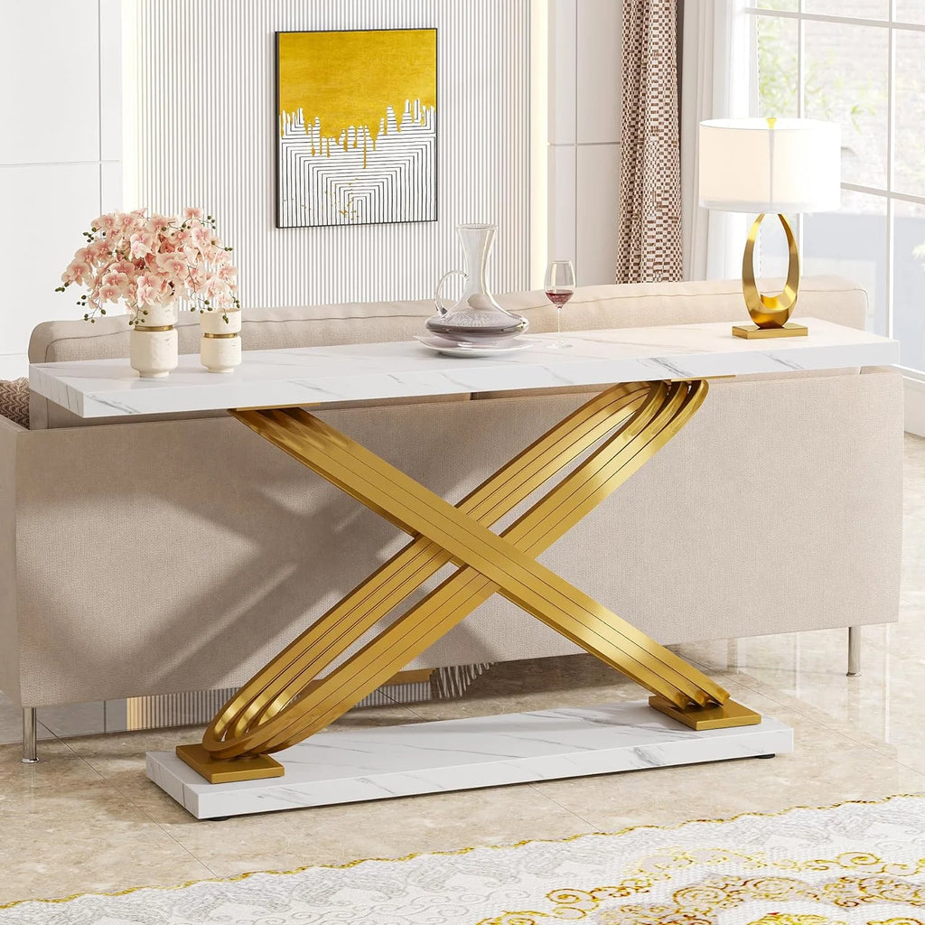 55" Faux Marble Console Table K9554
