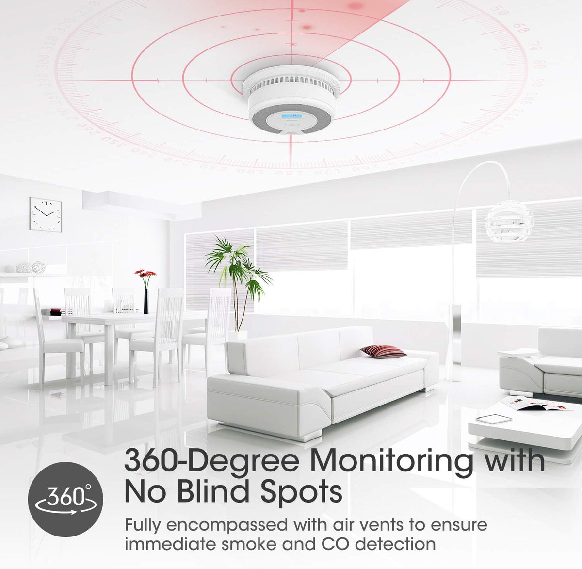 10-Year Battery Combination Smoke Carbon Monoxide Detector Alarm W2649