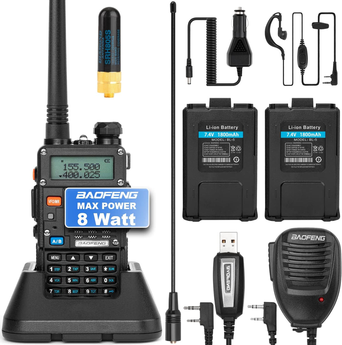 8W Dual Band Handheld Ham Radios 2 Pack Y25181
