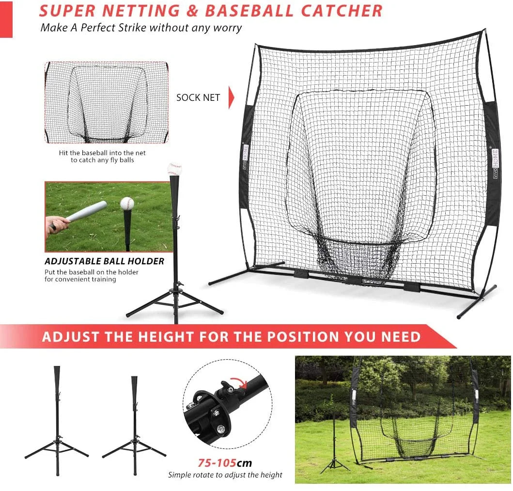 7x7Ft Baseball Softball Practice Net with Carry Bag B2156