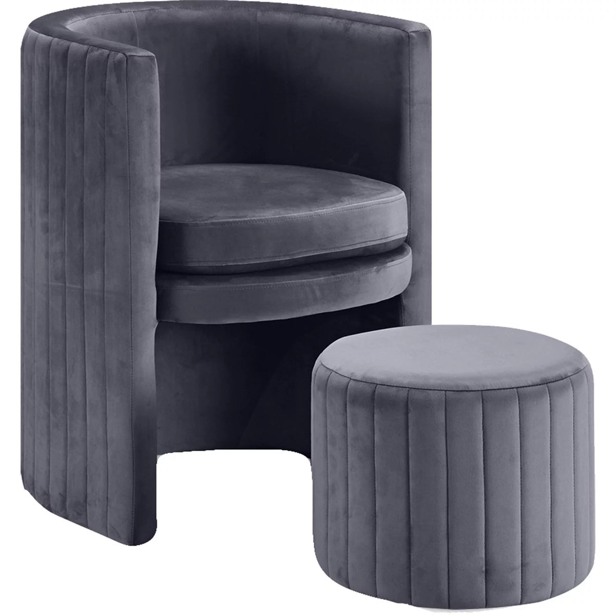 Grey Velvet Accent Chair L871