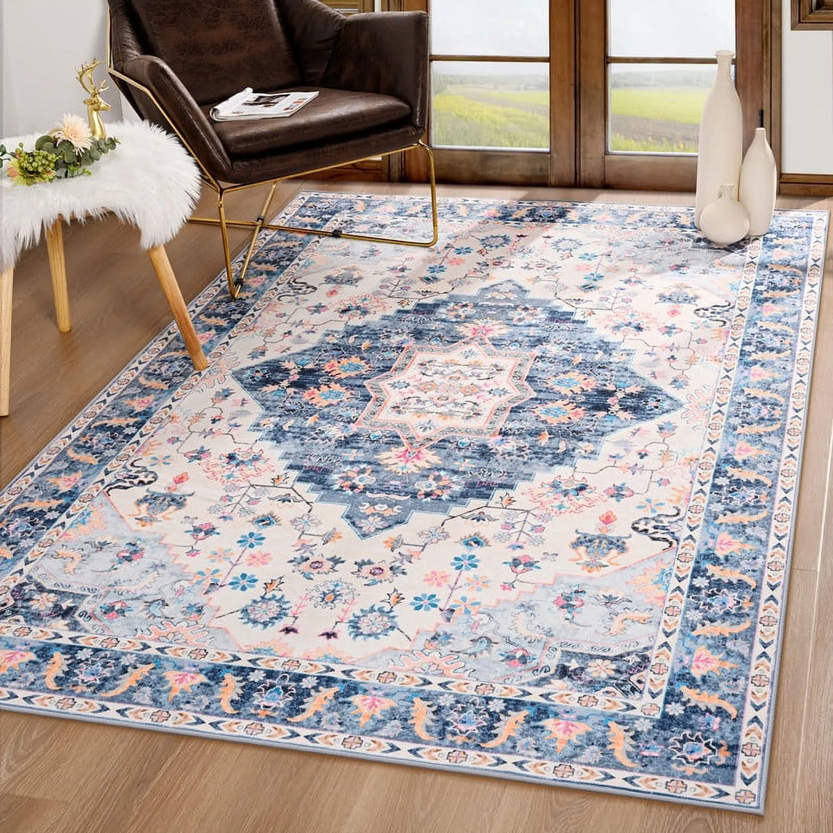 Blue 5'x8' Persian Area Rug U88240