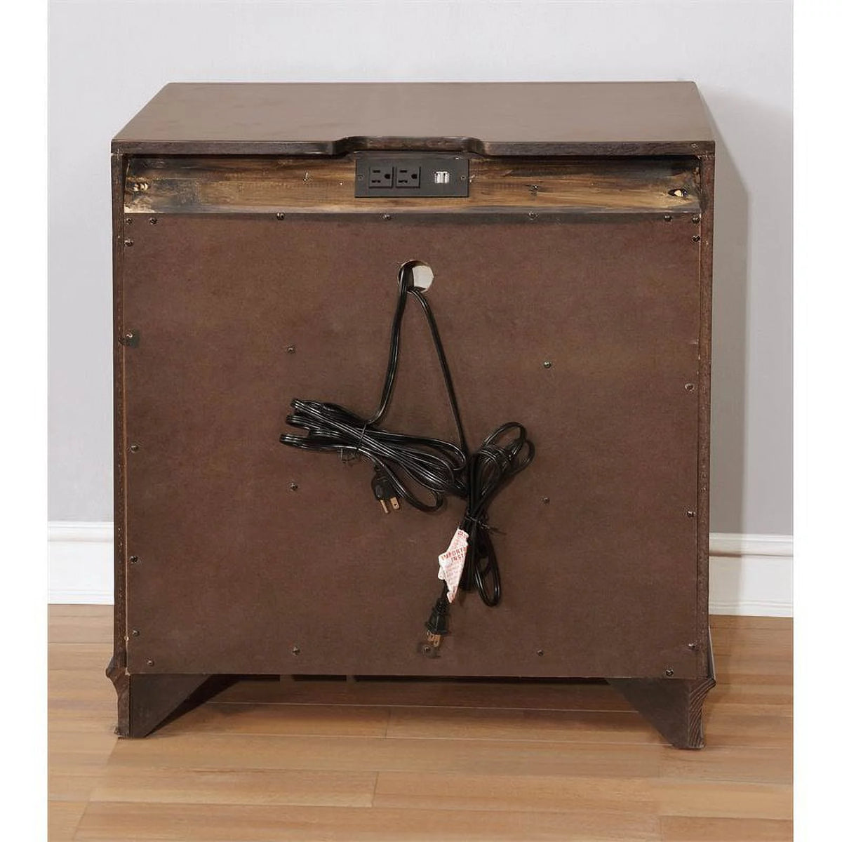 Solid Wood 3-Drawer Nightstand J77987