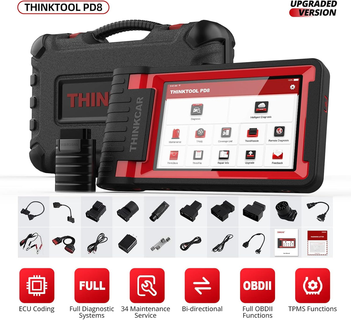 Bi-Directional Full System Automotive Diagnostic Scanner O8108