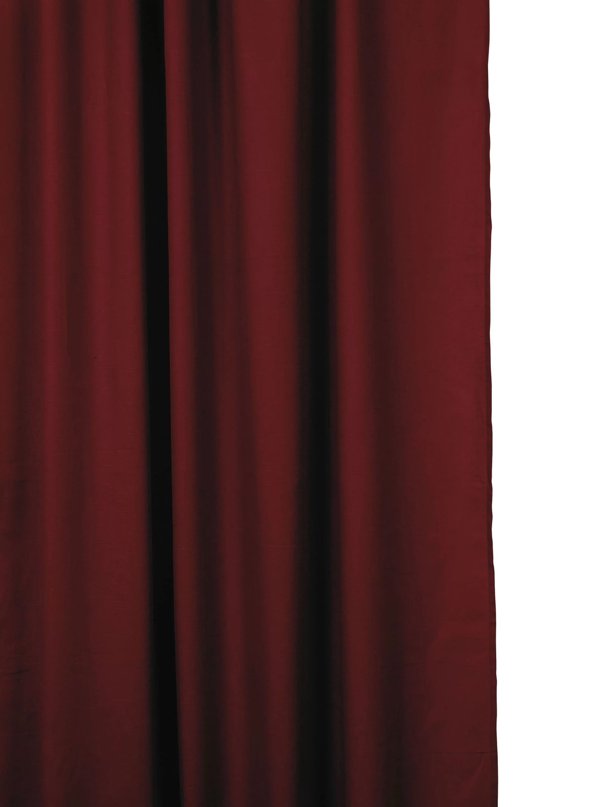 Cotton Slub Maroon 65 Inch Long Rod Pocket Curtains 2 Panels D346