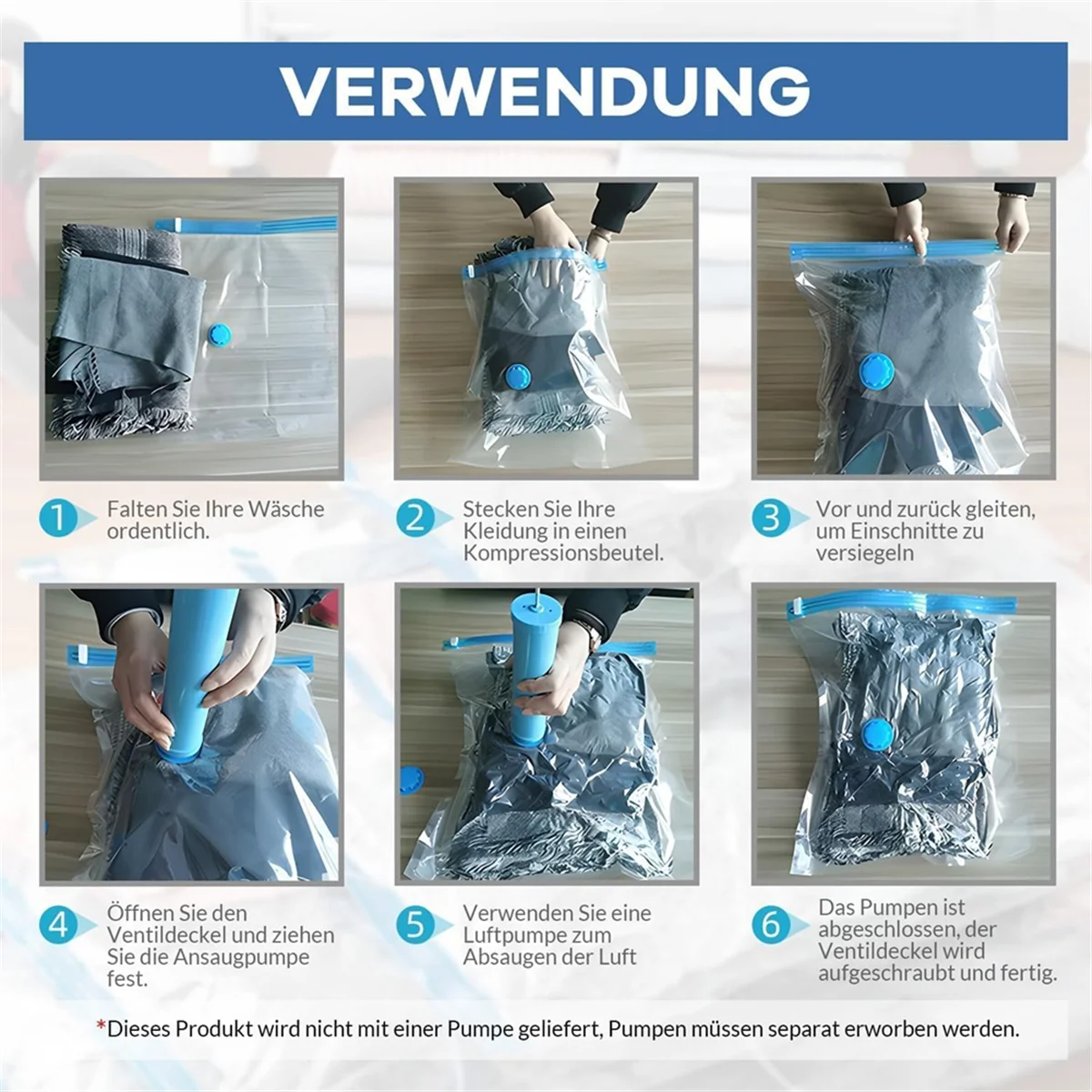 Vacuum Bags for Clothes Pack of 10 40 X 30 cm Reusable Space Saving J19447
