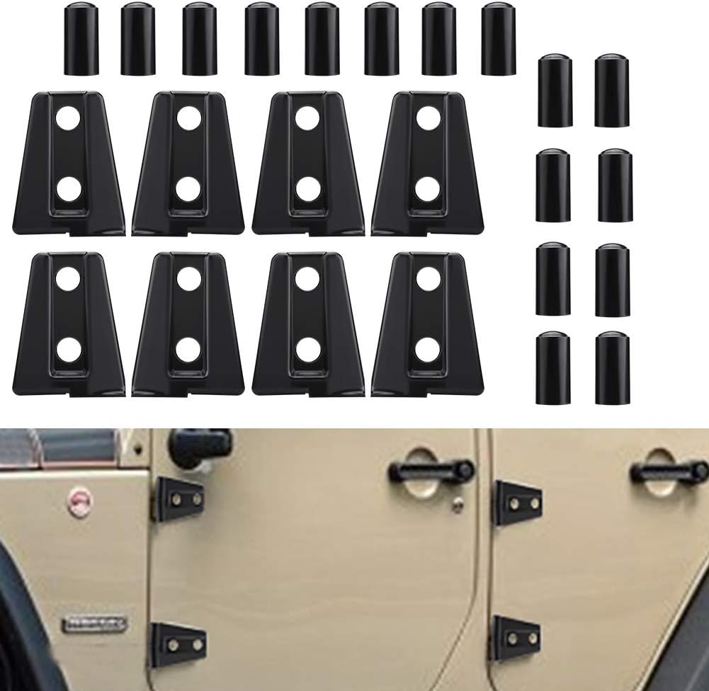 Black Car Door Hinge Cover Trim Protector 8pcs A8277