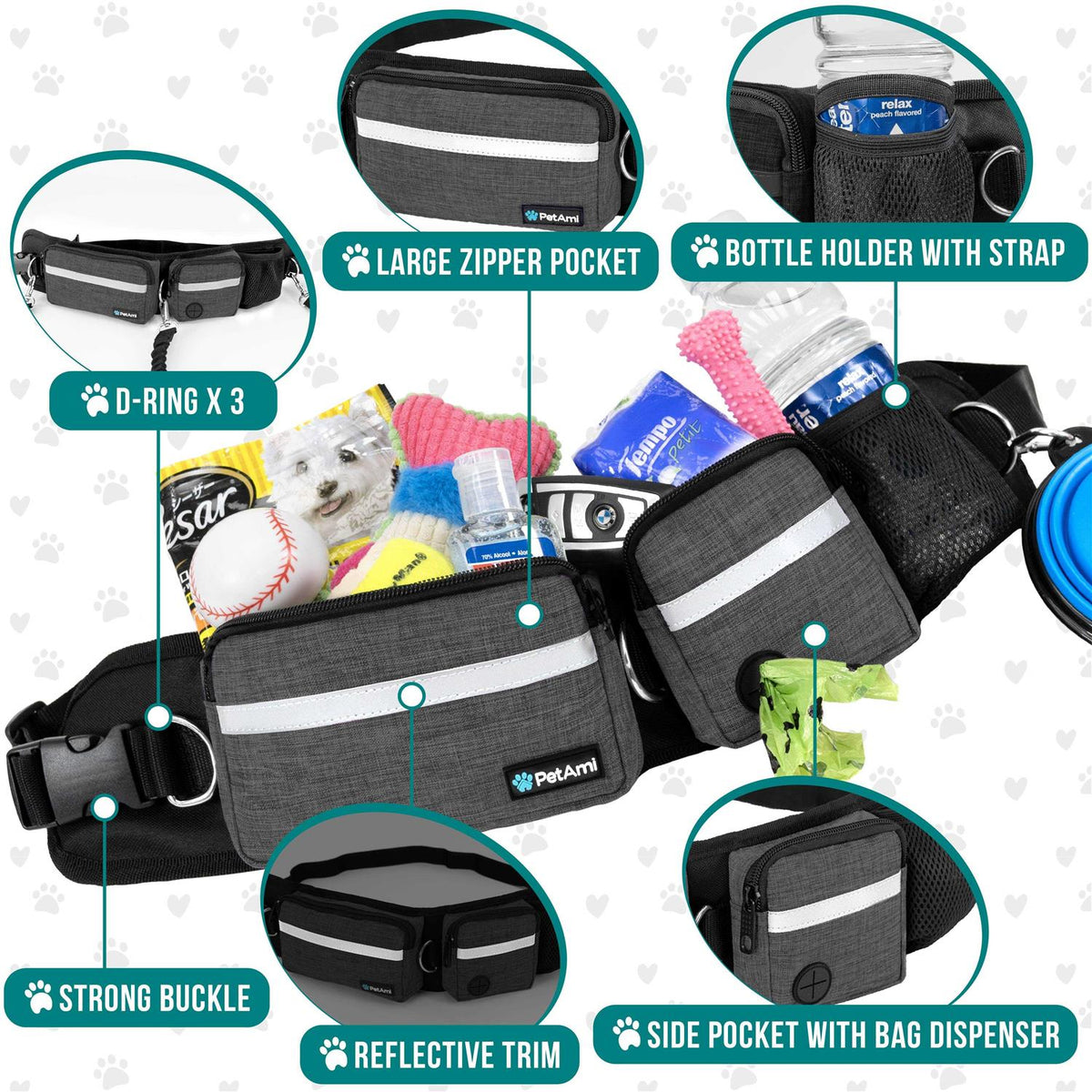 Hands Free Dog Leash Belt Bag E6342