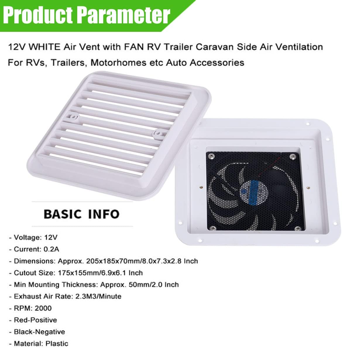 12V RV Vent Fan F713