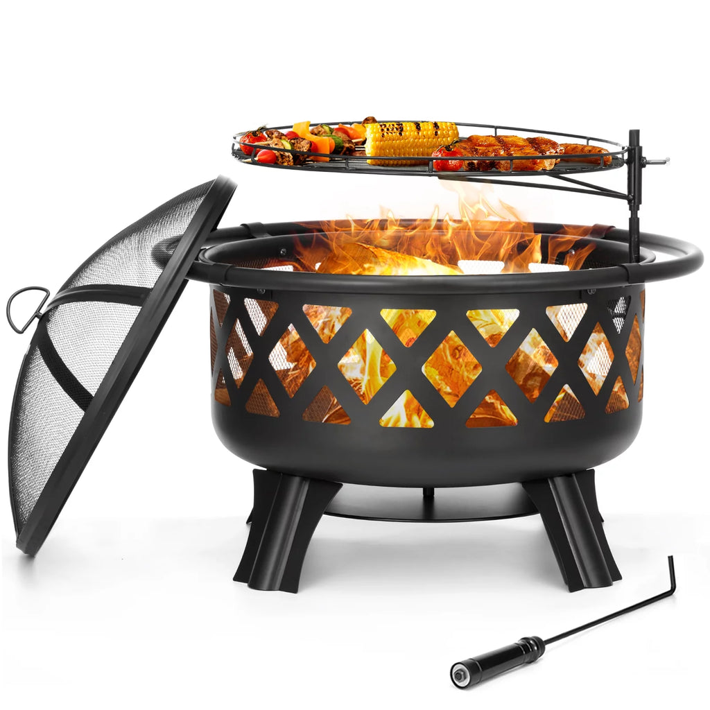 30 inch Wood Burning Fire Pit with Grate U58116