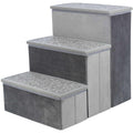 Foldable 3-Step Pet Stairs with Storage S95546