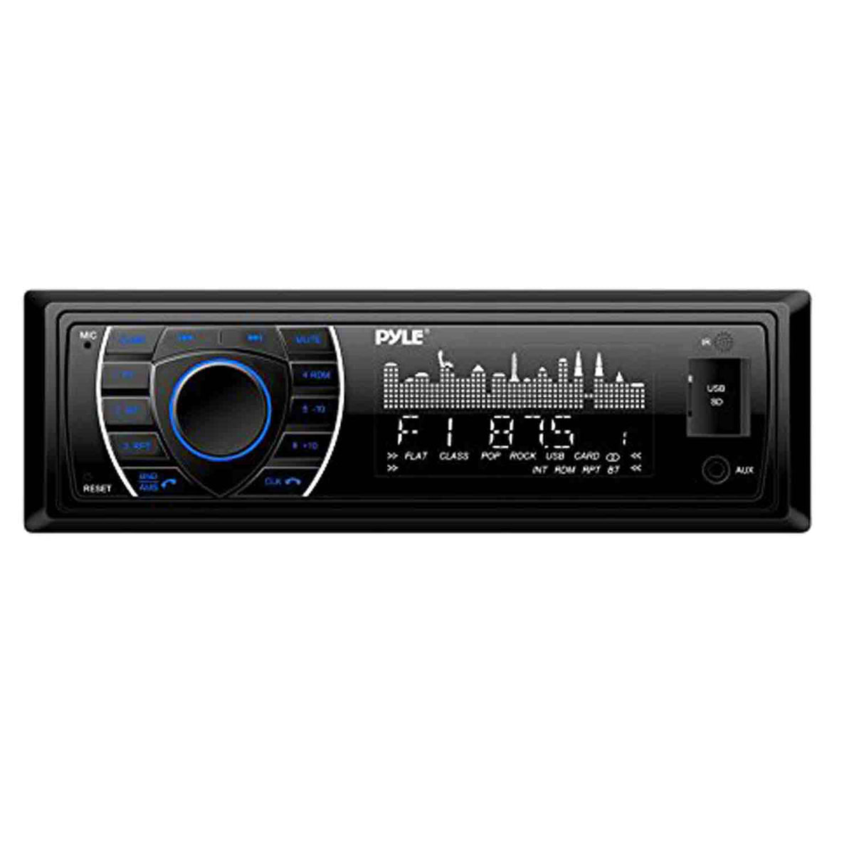 Black Marine Bluetooth Receiver Stereo with 5.25'' 2-Way Marine Speakers U60716