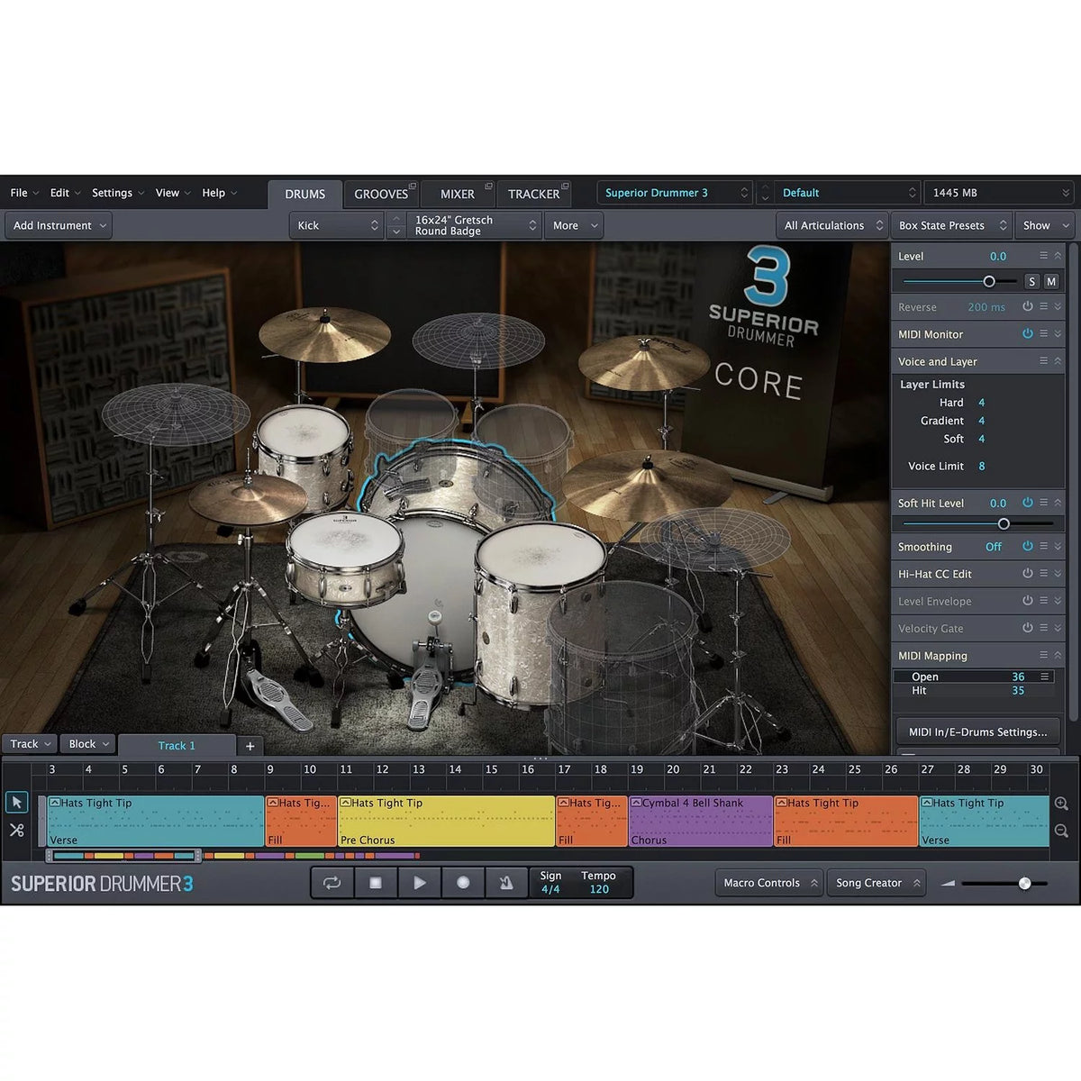 Virtual Instrument and Drum Production Plug-in Software C28095