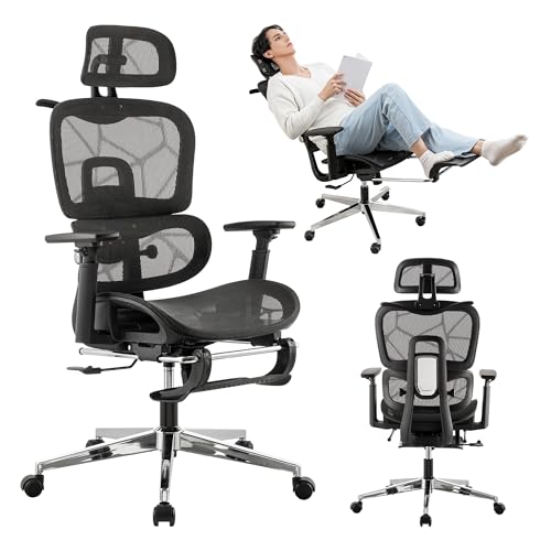 Ergonomic Mesh Office Chair with Footrest and Lumbar Support G9609