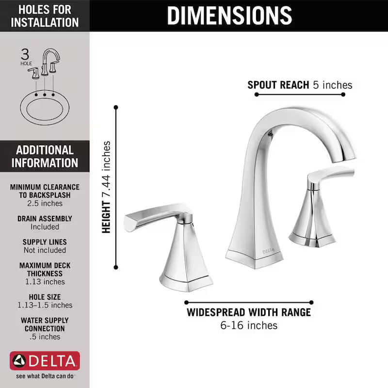 Chrome 2-Handle Bathroom Faucet N1320