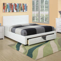 White Queen Size Wood Bed with Underbed Storage R910