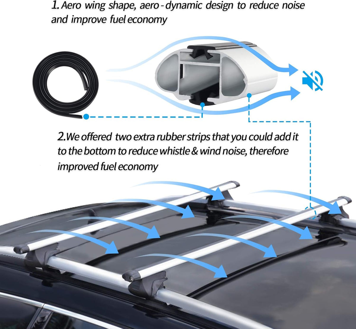 54'' Cross Bars Roof Racks Pack of 2 Y7534