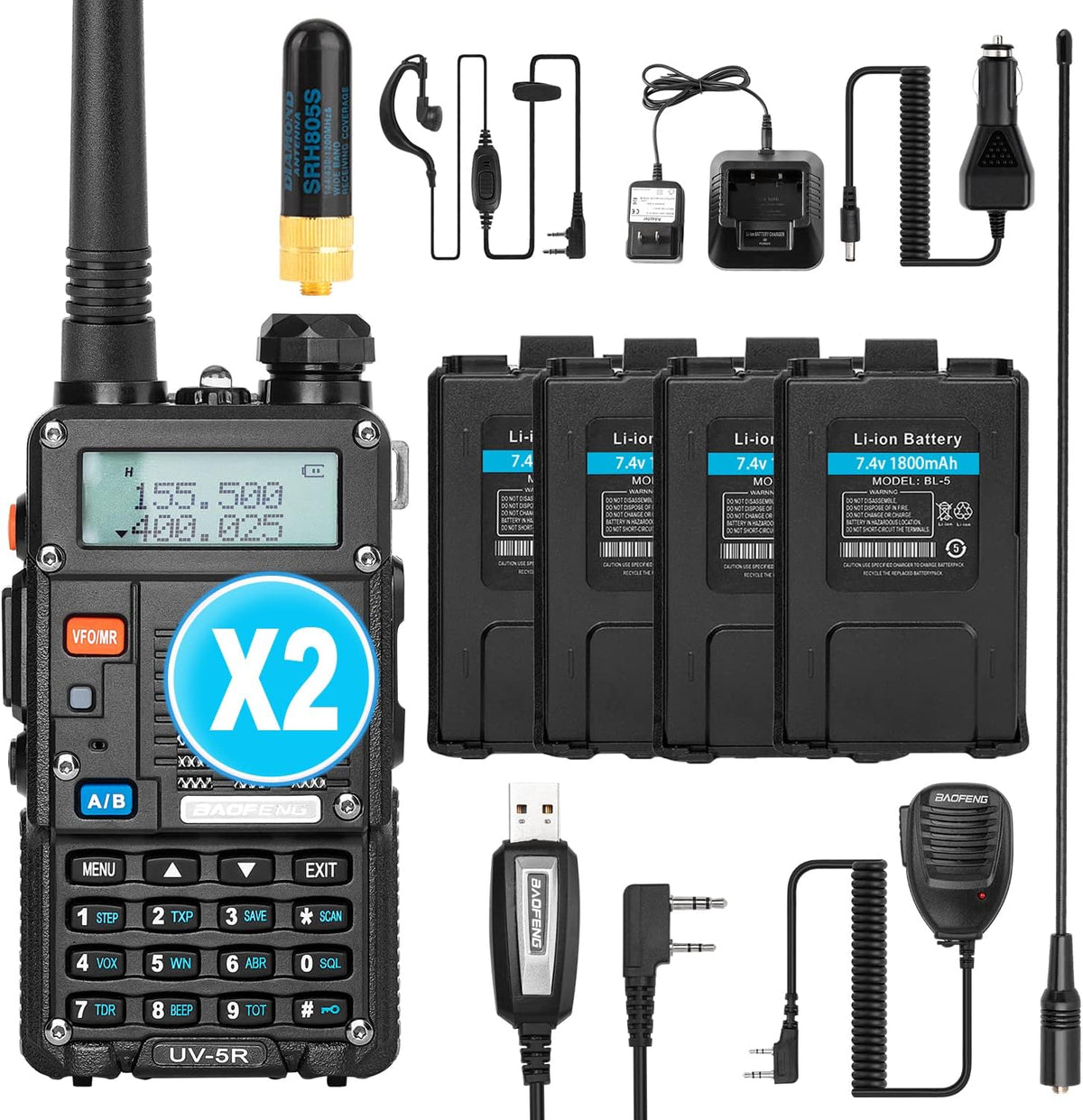 8W Dual Band Handheld Ham Radios 2 Pack Y25181