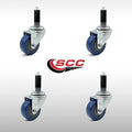 Blue Polyurethane Swivel Caster Set of 4 D580778