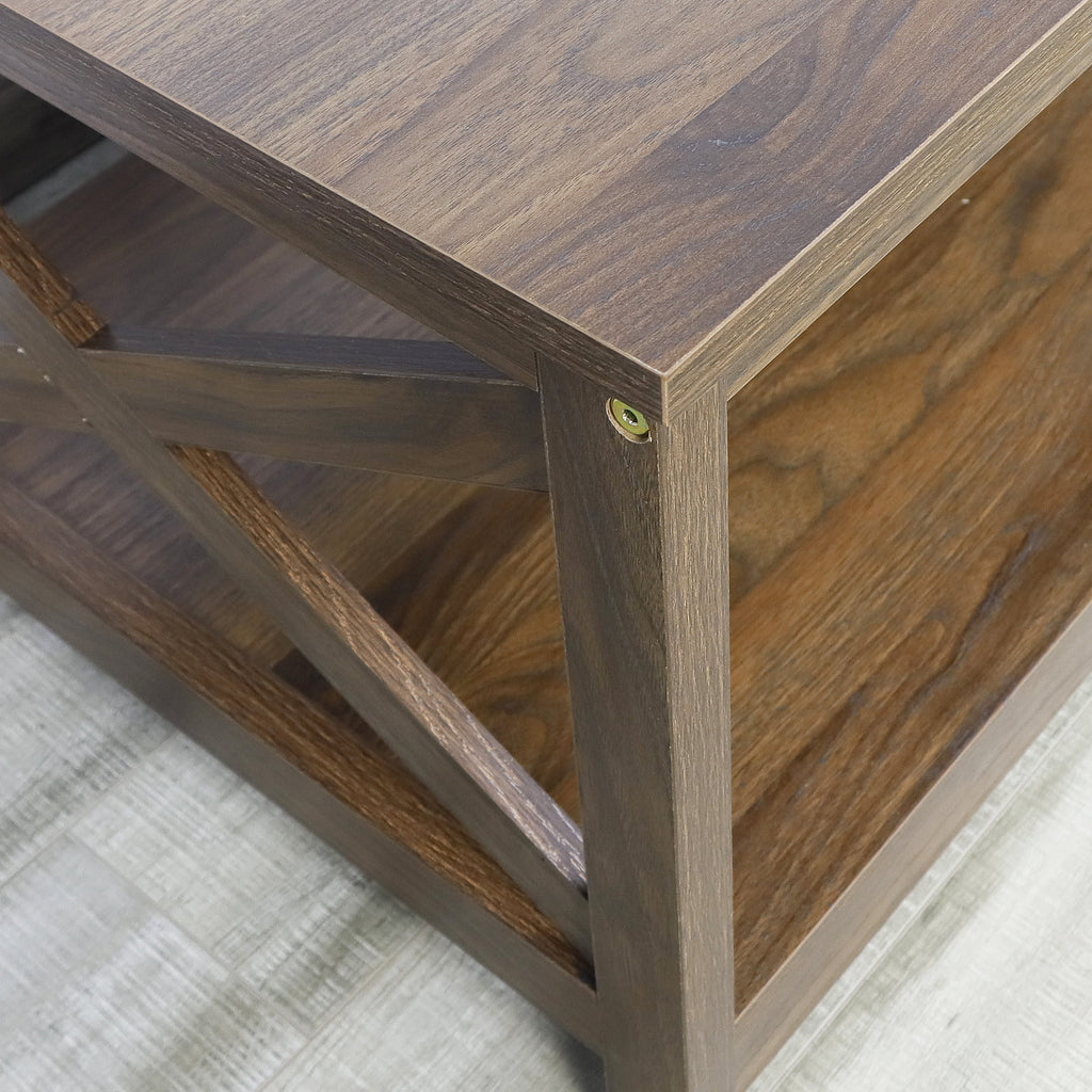 Dark Walnut 2-Tier Wood Coffee Table I967185