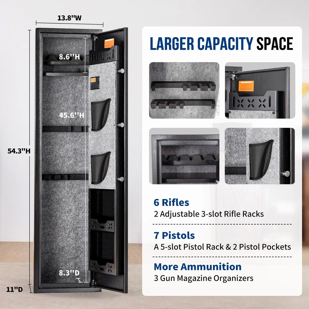 Large Fingerprint Biometric Gun Cabinet J103469
